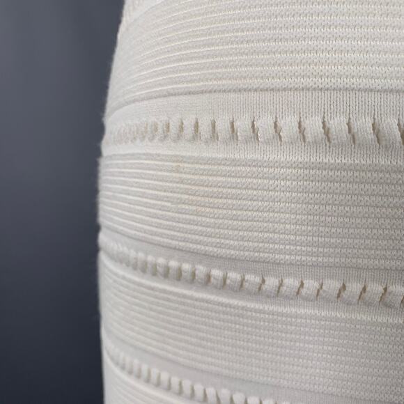 DSQUARED2 Size M White Rayon Polyamide Textured Short Sleeve Dress - Picture 5 of 15